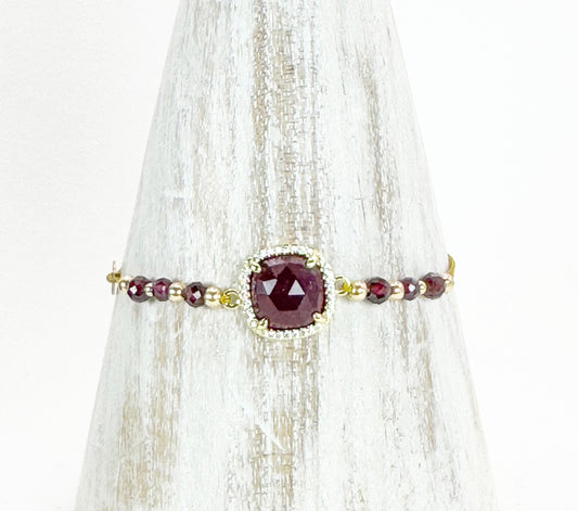 Bracelet PAVIMENTA n°2 Bordeaux - Grenat - MTFORJEL