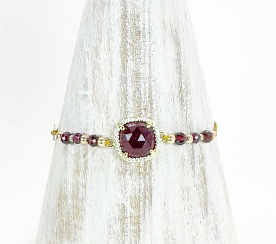 Bracelet PAVIMENTA n°2 Bordeaux - Grenat - MTFORJEL