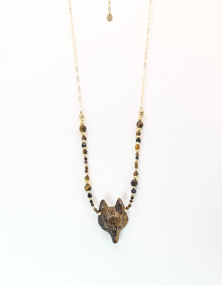 Collier ANIMALUPA Marron - Oeil de tigre - MTFORJEL