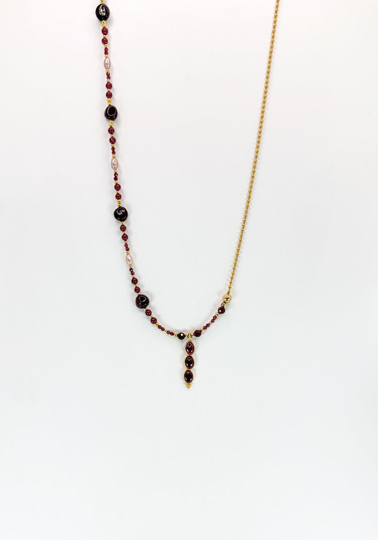 Collier TRIBALI Rouge sanguin en Grenat - MTFORJEL
