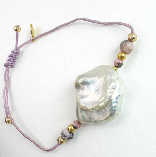 Bracelet RUVIZZA Rose pâle - Rhodonite et pierre de soleil - MTFORJEL