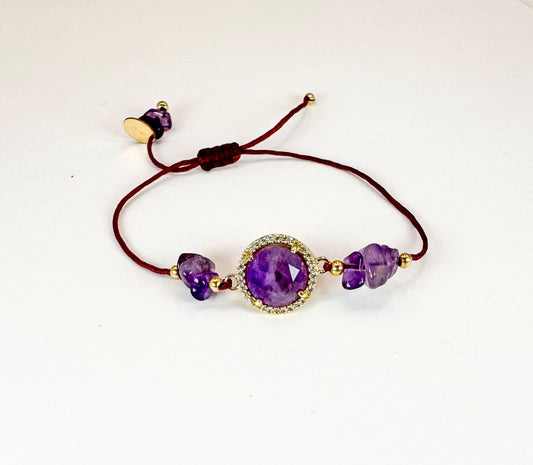 Bracelet PAVIMENTA n°1Bis Violet - Améthyste - MTFORJEL