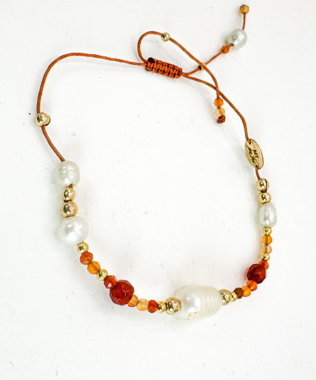 Bracelet FINEZZA LIA Rouge orangé - Cornaline - MTFORJEL