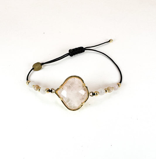 Bracelet PÉTALÉ Rose pâle - Quartz rose - MTFORJEL