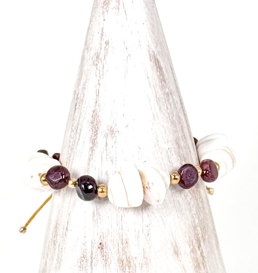 Bracelet LILI CUNCHI n°3 Bordeaux - Grenat - MTFORJEL