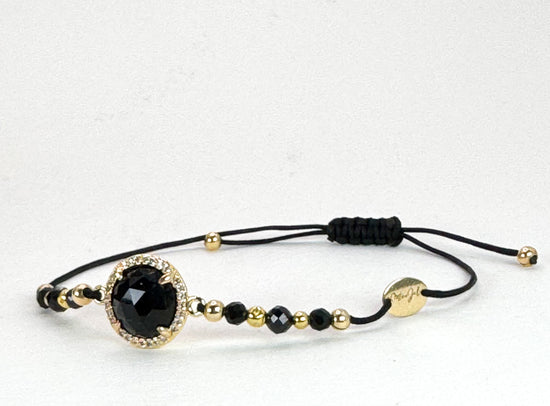 Bracelet PAVIMENTA n°1 Noir - Onyx et obsidienne - MTFORJEL
