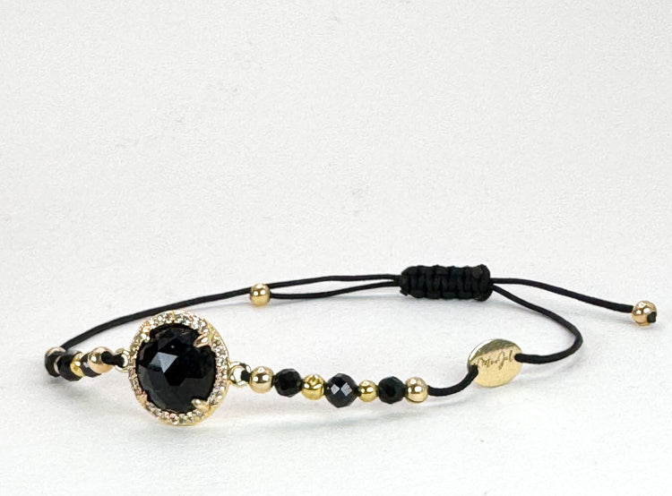 Bracelet PAVIMENTA n°1 Noir - Onyx et obsidienne - MTFORJEL