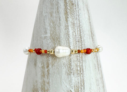 Bracelet FINEZZA LIA Rouge orangé - Cornaline - MTFORJEL