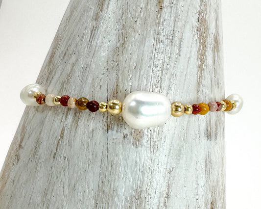 Bracelet FINEZZA LIA Brun orangé - Mokaïte - MTFORJEL