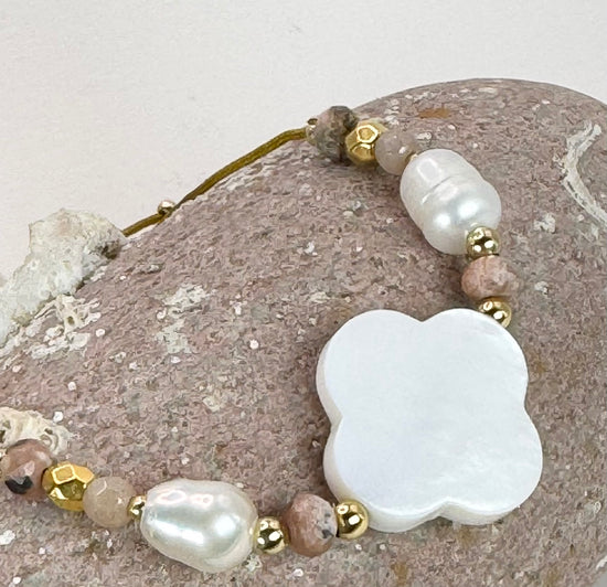 Bracelet LILI TRIFI Rose pâle - Rhodonite - MTFORJEL