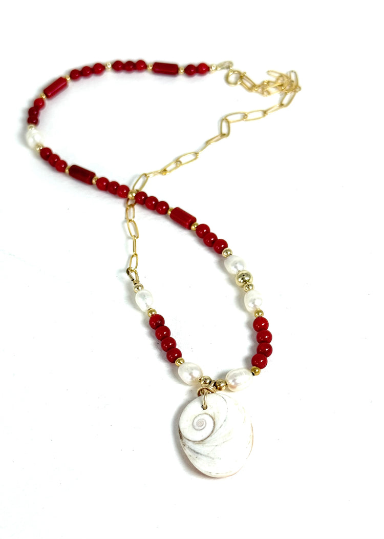 Collier Œil de Sainte Lucie | Corail - MTFORJEL