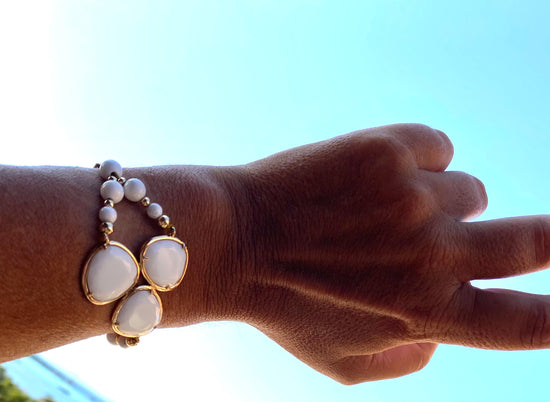 Bracelet FORTUNA DUO Blanc - Howlite - MTFORJEL