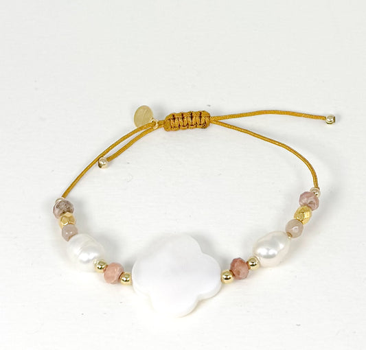 Bracelet LILI TRIFI Rose pâle - Rhodonite - MTFORJEL