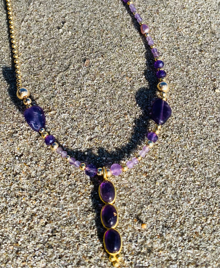 Collier TRIBALI Violet- Améthyste - MTFORJEL