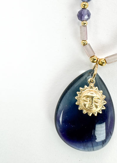 Collier SOLI Bleu violet - Fluorite - MTFORJEL
