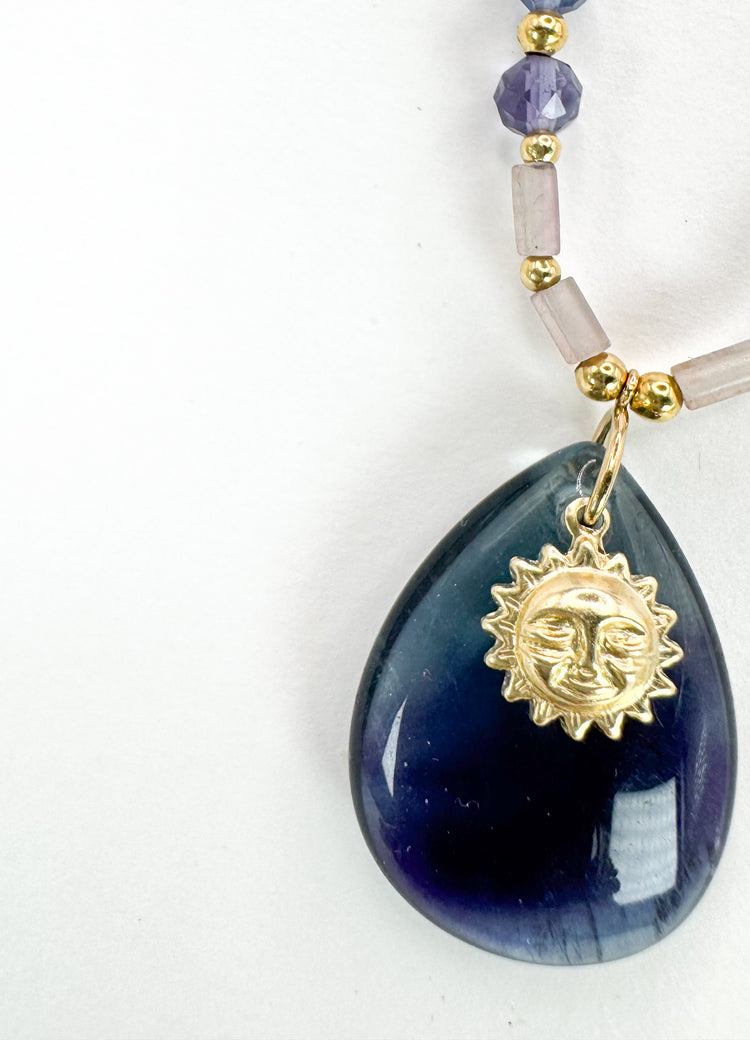 Collier SOLI Bleu violet - Fluorite - MTFORJEL