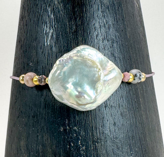 Bracelet RUVIZZA Rose pâle - Rhodonite et pierre de soleil - MTFORJEL