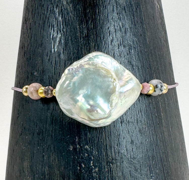 Bracelet RUVIZZA Rose pâle - Rhodonite et pierre de soleil - MTFORJEL