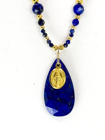Collier FERVORE double rang n°6 Bleu - Lapis lazuli - MTFORJEL