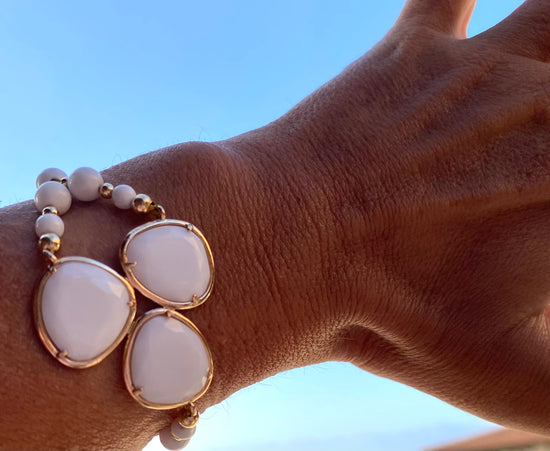 Bracelet FORTUNA DUO Blanc - Howlite - MTFORJEL
