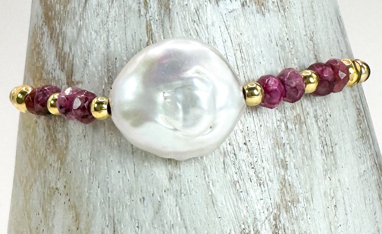 Bracelet DOLCEZZA LIA Rose foncé - Jade teintée - MTFORJEL