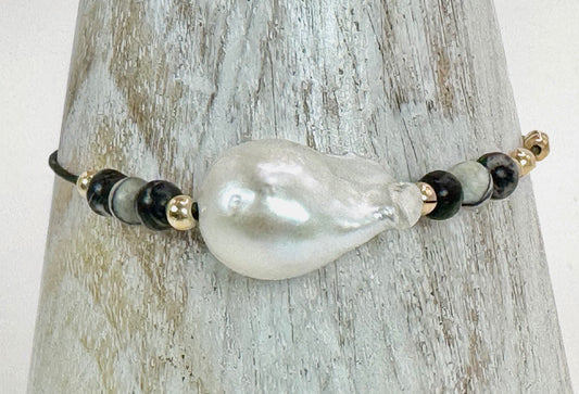 Bracelet SENZA Noir - Pierre de soie noire - MTFORJEL