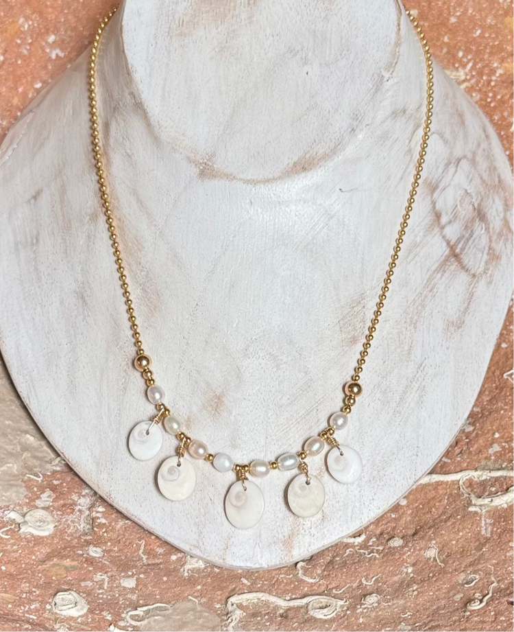 Collier 5 Oeil de Sainte Lucie sur chaîne en or lamibé - MTFORJEL