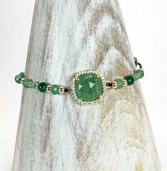 Bracelet PAVIMENTA n°2 Vert - Jade et aventurine - MTFORJEL