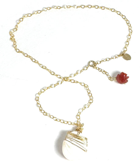 Collier Œil de Sainte Lucie | Or et Cornaline - MTFORJEL