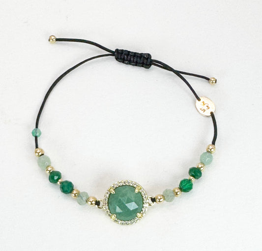 Bracelet PAVIMENTA n°1 Vert - Jade et aventurine - MTFORJEL
