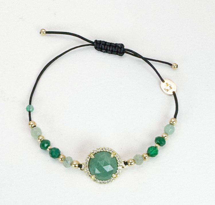 Bracelet PAVIMENTA n°1 Vert - Jade et aventurine - MTFORJEL