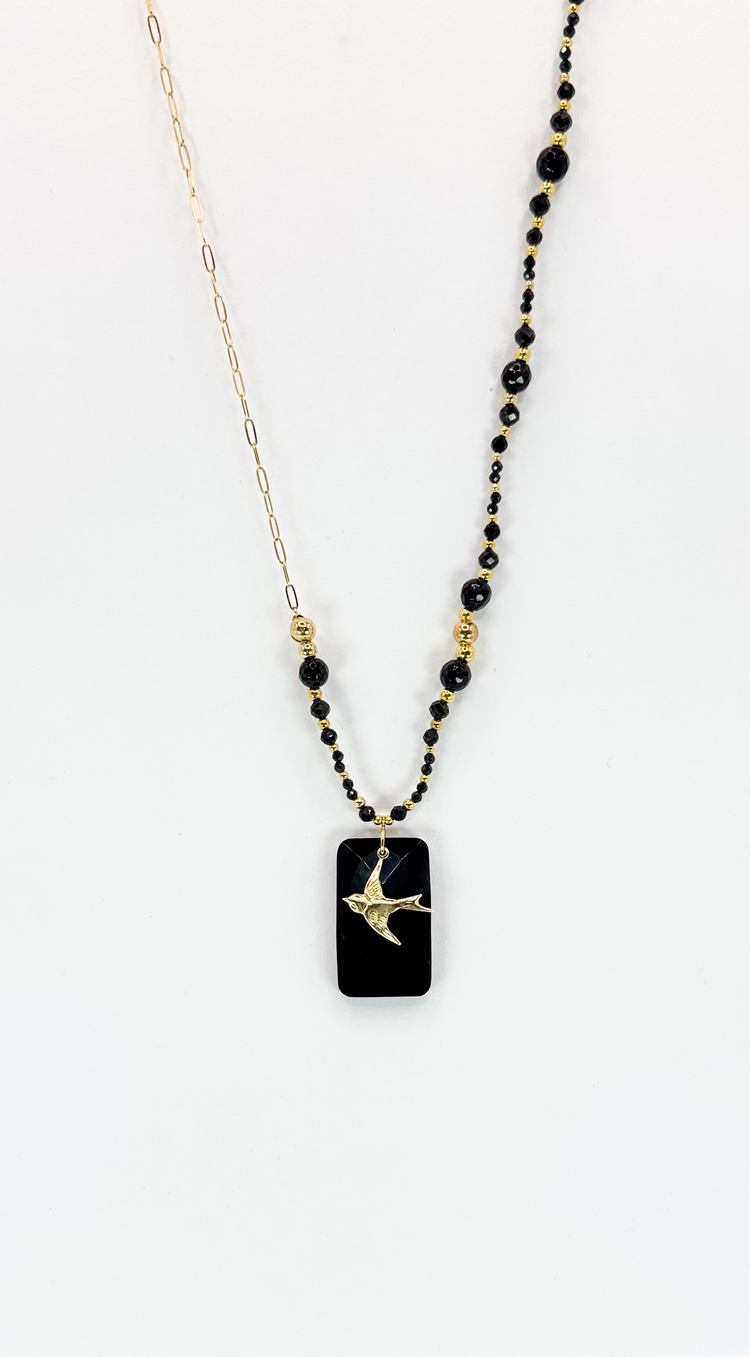 Collier ANIMALIRUNDI - Onyx et obsidienne - MTFORJEL