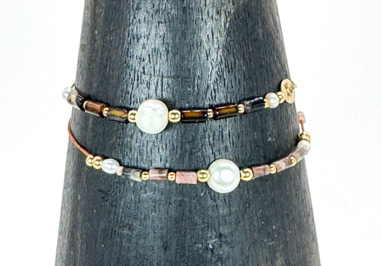 Bracelet FINEZZA LIA Marron n°2 - Agate - MTFORJEL