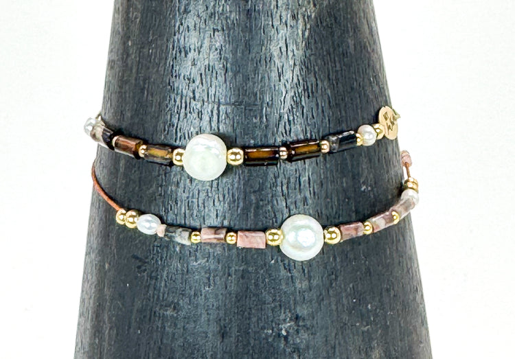 Bracelet FINEZZA LIA Marron n°2 - Agate - MTFORJEL