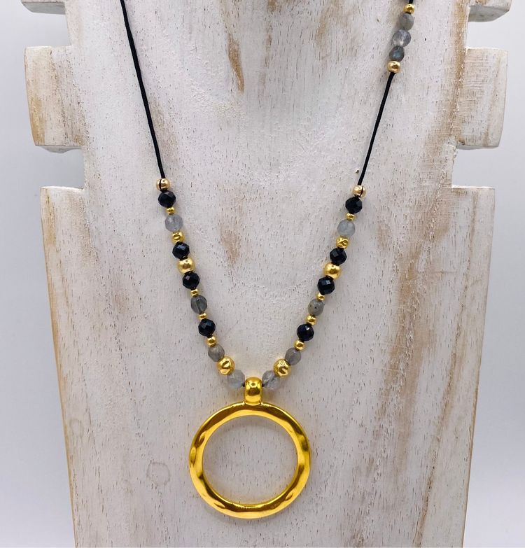 Collier INFINITA Noir - Agate et onyx - MTFORJEL