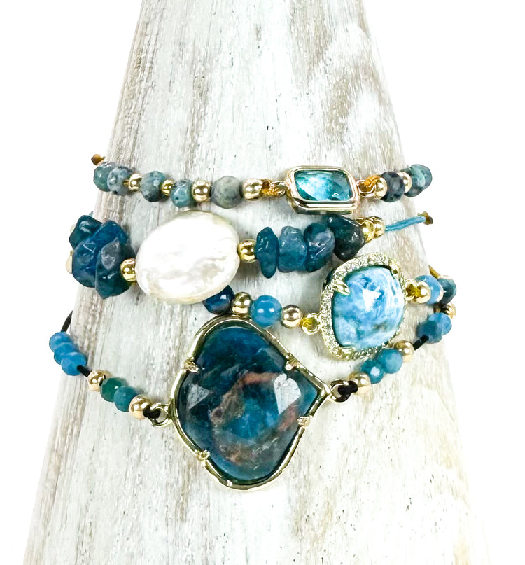 Bracelet PÉTALÉ Bleu vibrant - Apatite - MTFORJEL