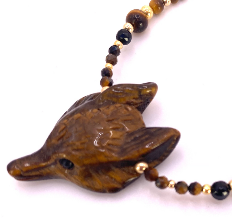 Collier ANIMALUPA Marron - Oeil de tigre - MTFORJEL
