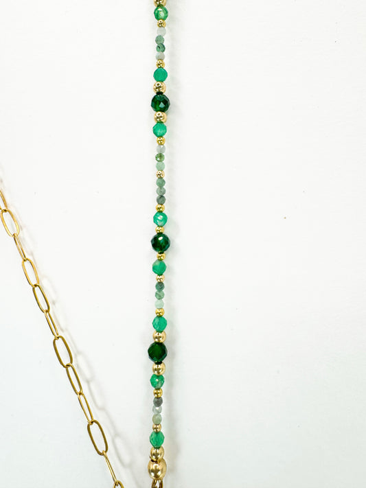 Collier FETTA DI VITA Vert - Agate, Jade, Amazonite et Onyx - MTFORJEL