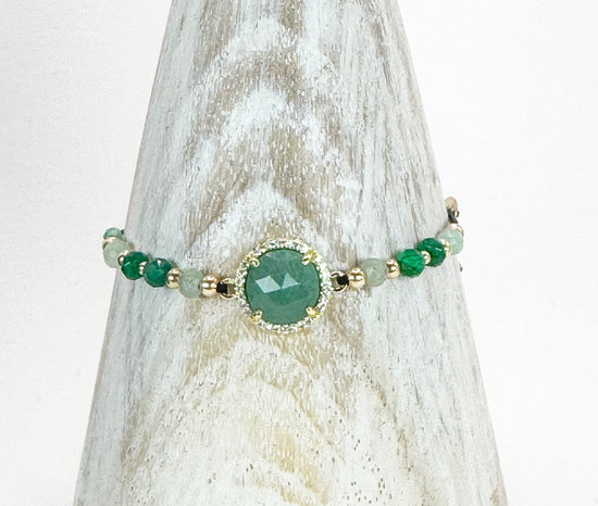 Bracelet PAVIMENTA n°1 Vert - Jade et aventurine - MTFORJEL