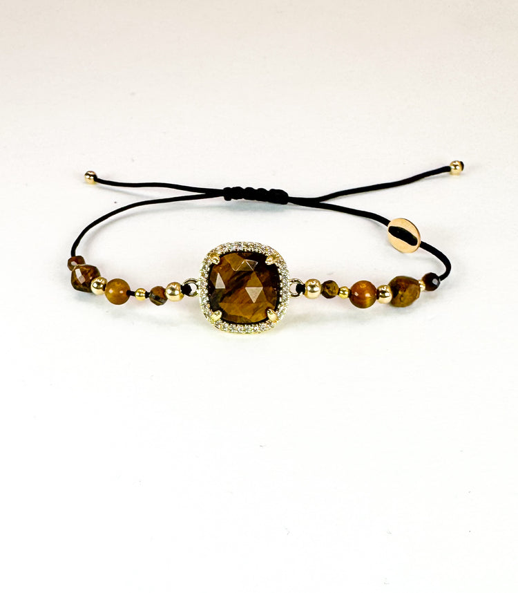 Bracelet PAVIMENTA n°2 Marron - Œil de tigre - MTFORJEL