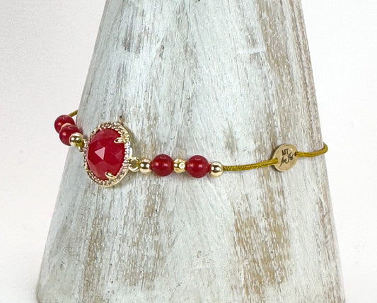 Bracelet PAVIMENTA n°1 Rouge vibrant - Cornaline - MTFORJEL