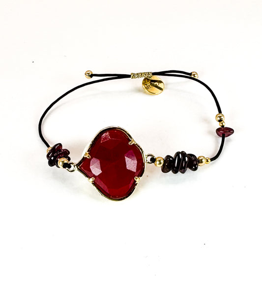 Bracelet PÉTALÉ Bordeaux - Grenat - MTFORJEL