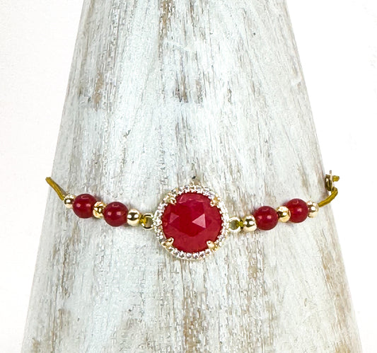 Bracelet PAVIMENTA n°1 Rouge vibrant - Cornaline - MTFORJEL