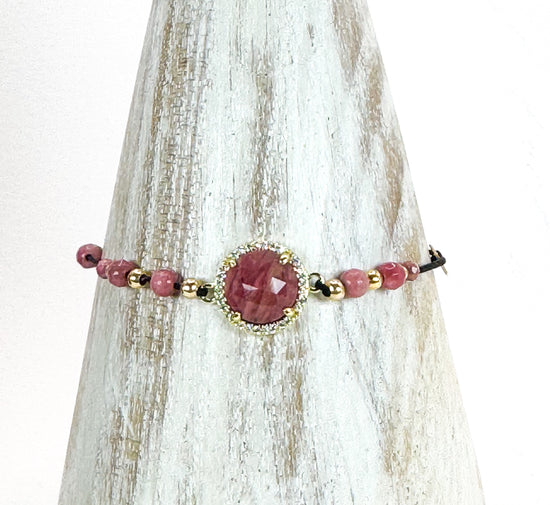Bracelet PAVIMENTA n°1 Vieux Rose - Rhodonite - MTFORJEL
