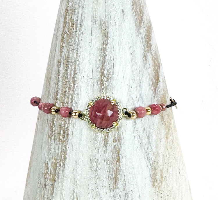 Bracelet PAVIMENTA n°1 Vieux Rose - Rhodonite - MTFORJEL