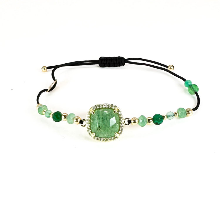 Bracelet PAVIMENTA n°2 Vert - Jade et aventurine - MTFORJEL