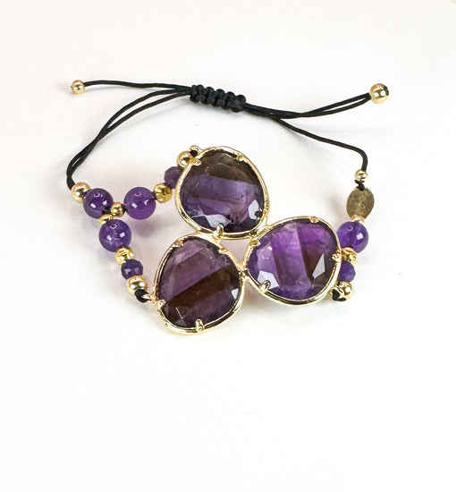 Bracelet FORTUNA DUO Violet - Améthyste - MTFORJEL