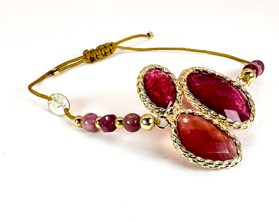 Bracelet FORTUNA UNO Rose Foncé - Quartz fraise - MTFORJEL