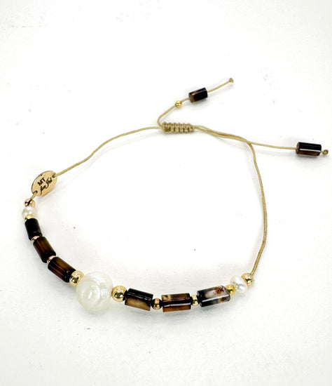 Bracelet FINEZZA LIA Marron n°2 - Agate - MTFORJEL