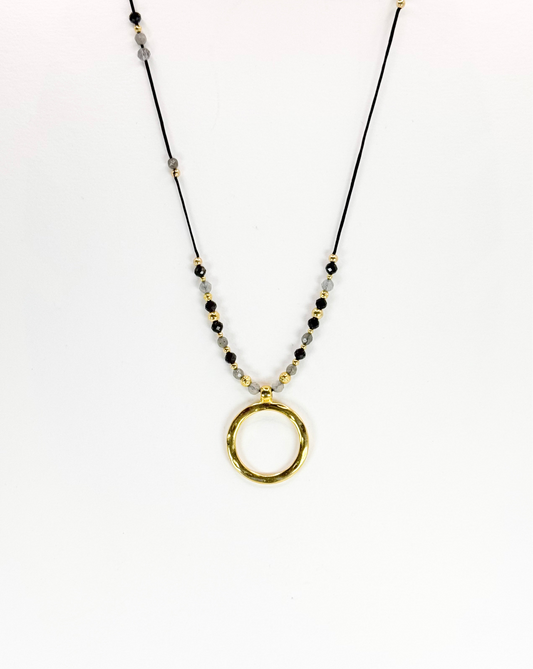 Collier INFINITA Noir - Agate et onyx - MTFORJEL